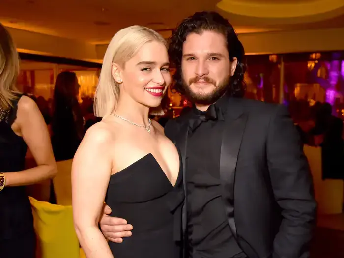 Emilia Clarke and Kit Harington