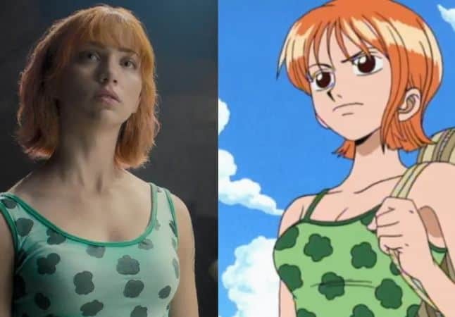 Nami (Emily Rudd) in Live action and anime