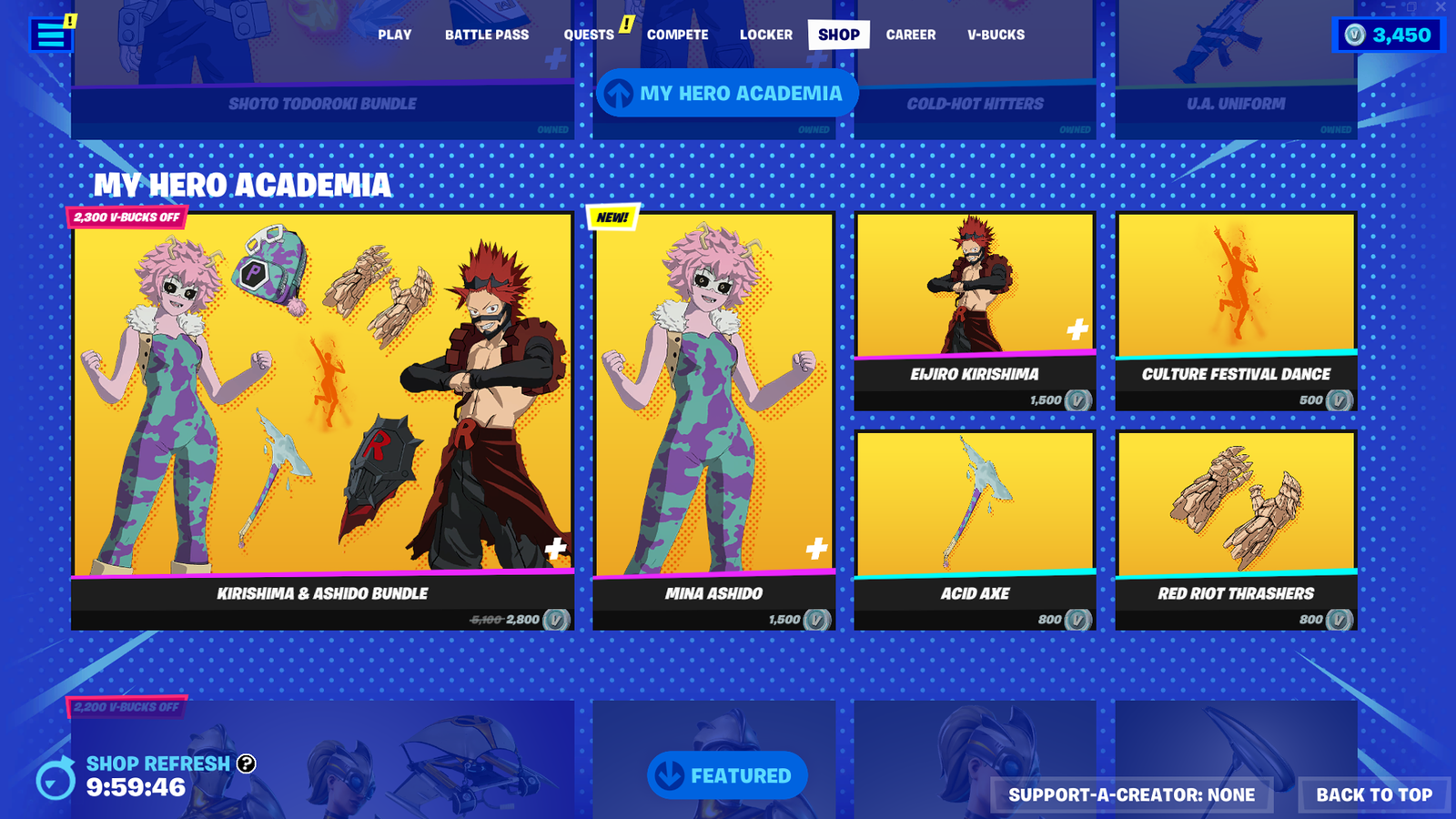 Fortnite x My Hero Academia: nuevas skins de Shoto Todoroki