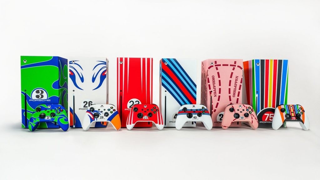 Porsche and Xbox partnered up to release a limited collection of consoles donning six iconic motorsport liveries – and Hayley Atwell was gifted the “Pink Pig” design. Image credit: Porsche