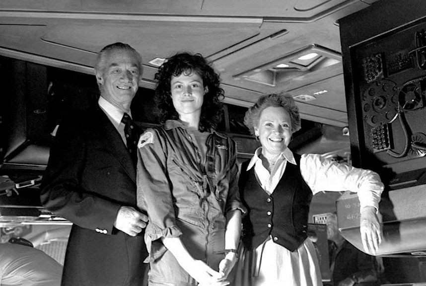 Sigourney Weaver along with her parents