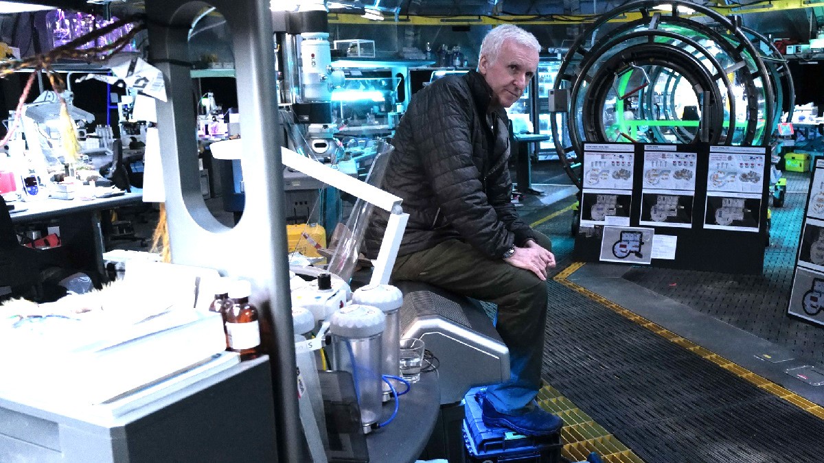 James Cameron on the sets of Avatar: The Way of Water