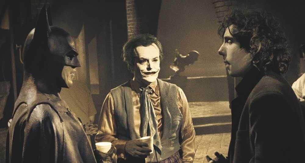 Jack Nicholson, Michael Keaton, and Tim Burton on the set of Batman 1989