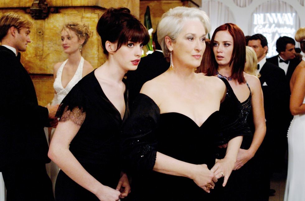 Meryl Streep, Anne Hathaway and Emily Blunt in The Devil Wears Prada