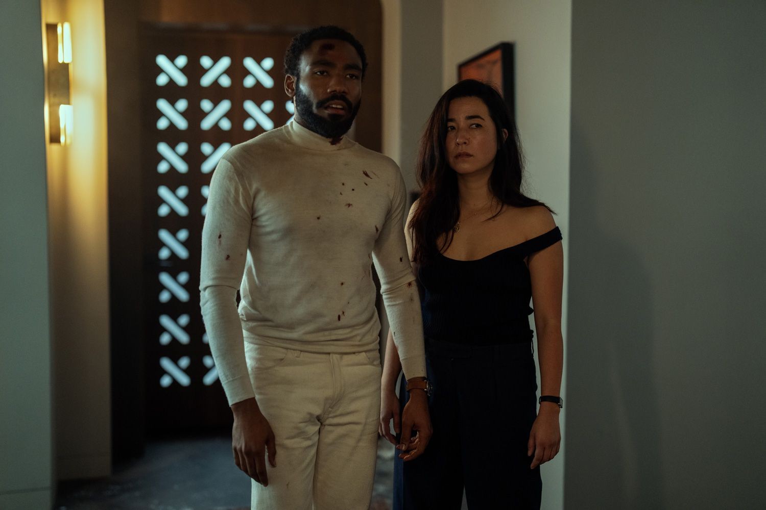 Donald Glover and Maya Erskine as Mr. & Mrs. Smith