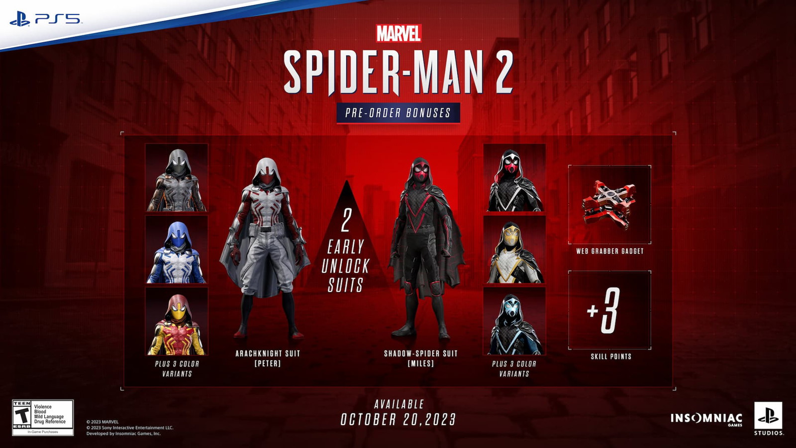 Arachknight Suit and Shadow-Spider Suit will have different variants
