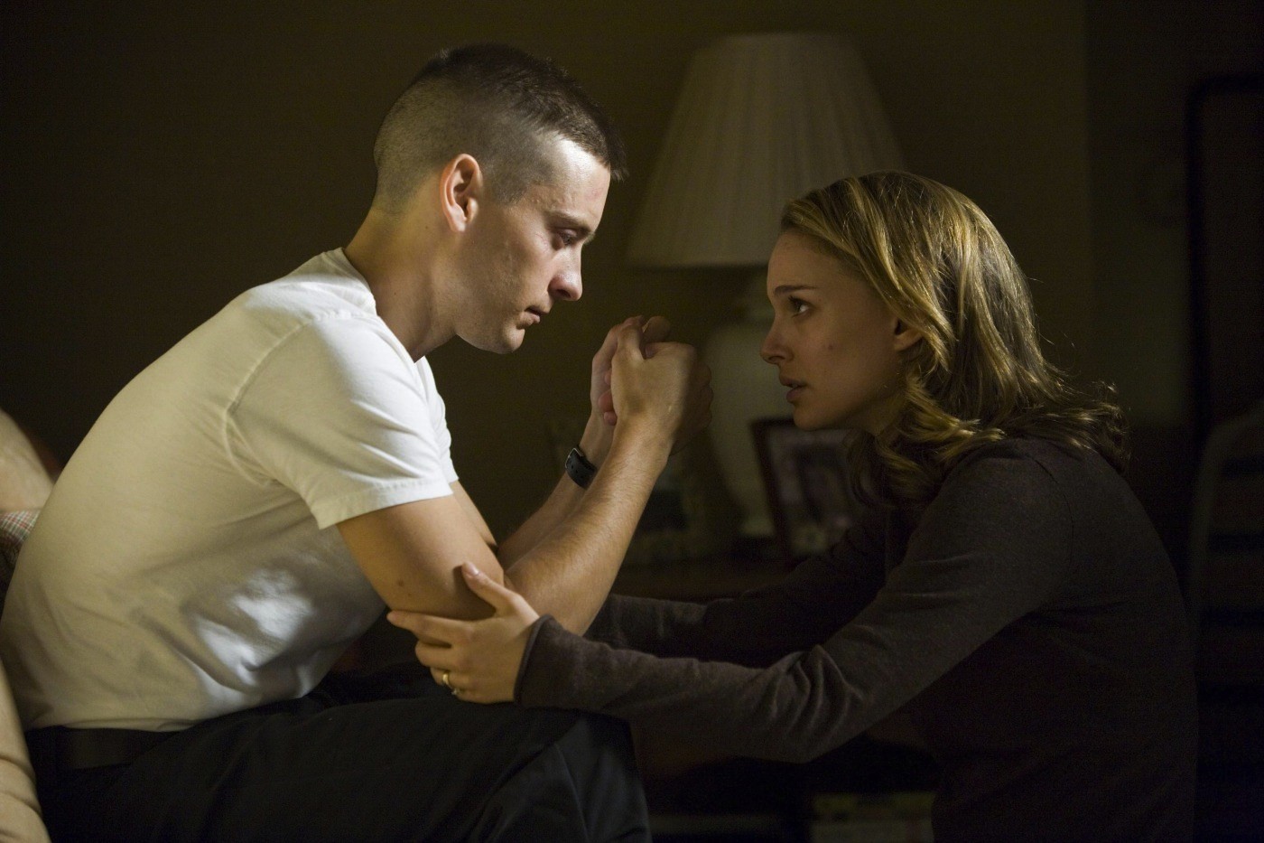 Tobey Maguire and Natalie Portman in a still from Brothers