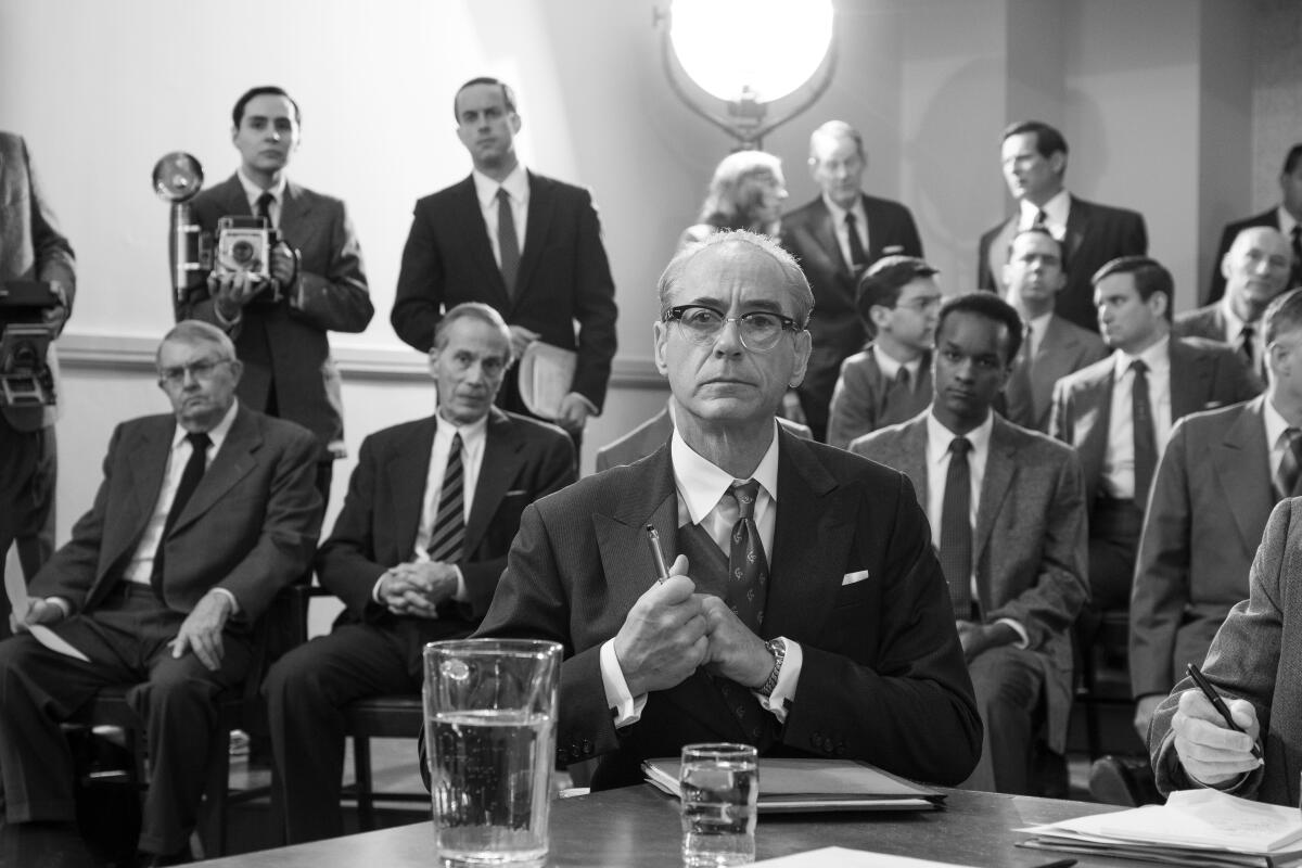 Robert Downey Jr. in a still from Oppenheimer 