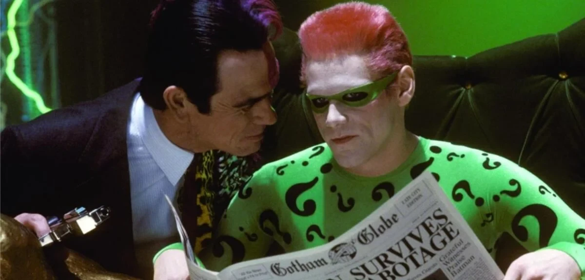 Tommy Lee Jones and Jim Carrey in Batman Forever