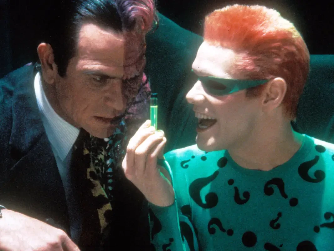 Tommy Lee Jones and Jim Carrey in Batman Forever