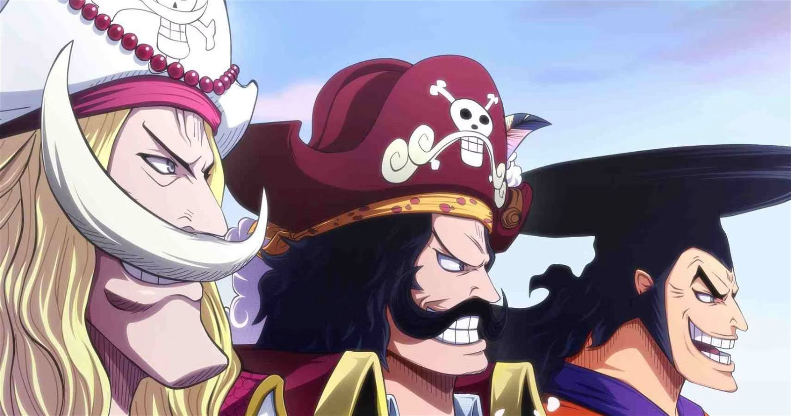 Whitebeard and Oden with Gol D. Roger