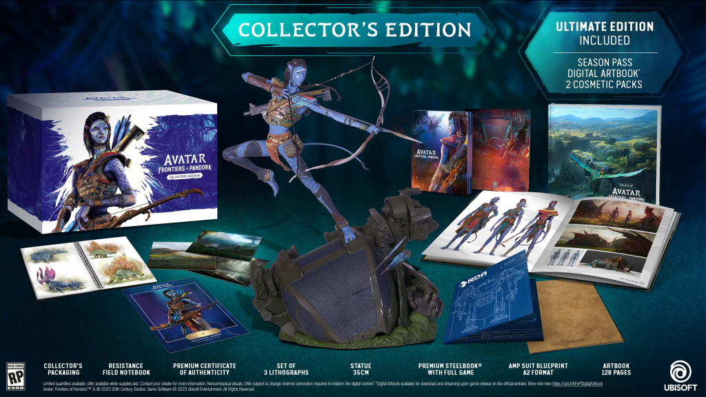 <em>Avatar: Frontiers of Pandora Collector’s Edition</em> includes a 13.8-inch Na’vi figurine and a bevy of other goodies for true <em>Avatar</em> fans. Image credit: Ubisoft