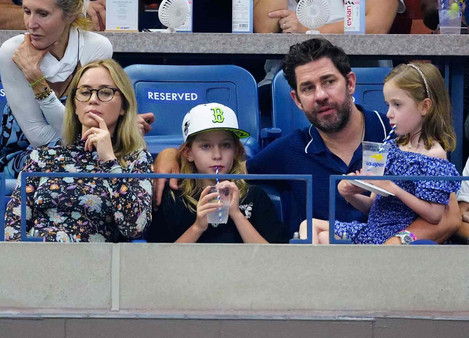 John Krasinski and Emily Blunt with their daughters 