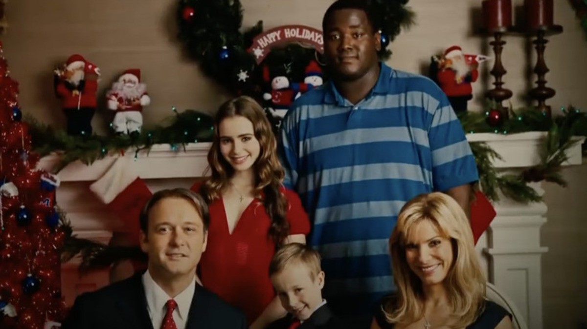 Sandra Bullock, Quinton Aaron, Tim McGraw, Lily Collins and Jae Head in a still from The Blind Side