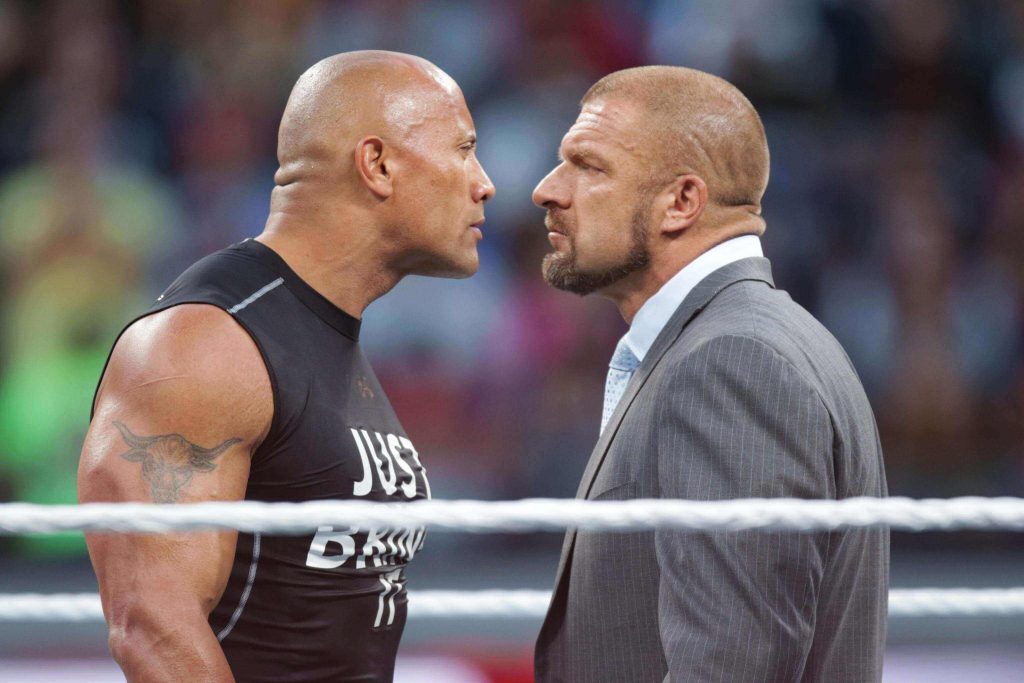 Dwayne Johnson with Triple H