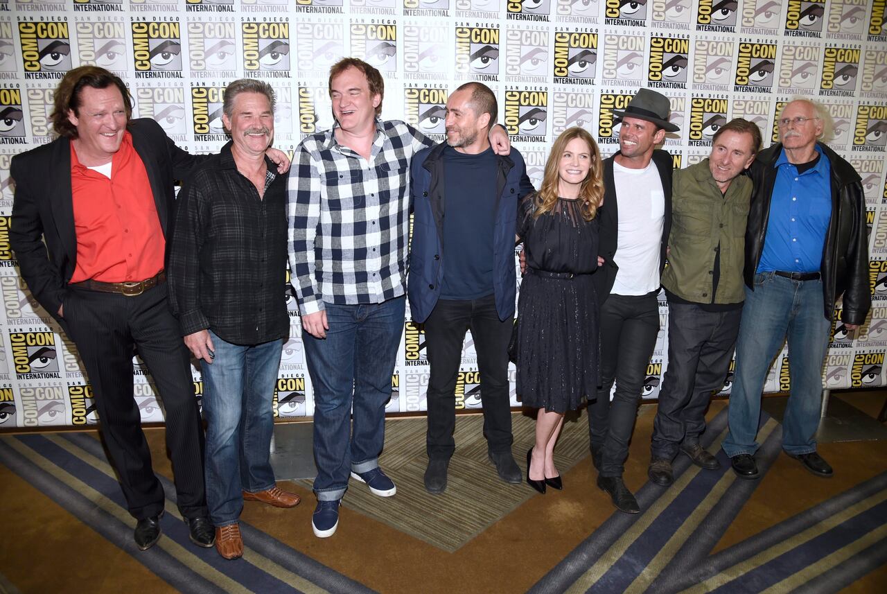 Quentin Tarantino with the cast of The Hateful Eight