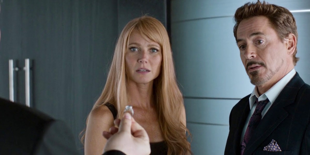 Gwyneth Paltrow and Robert Downey Jr in Spider-Man Homecoming