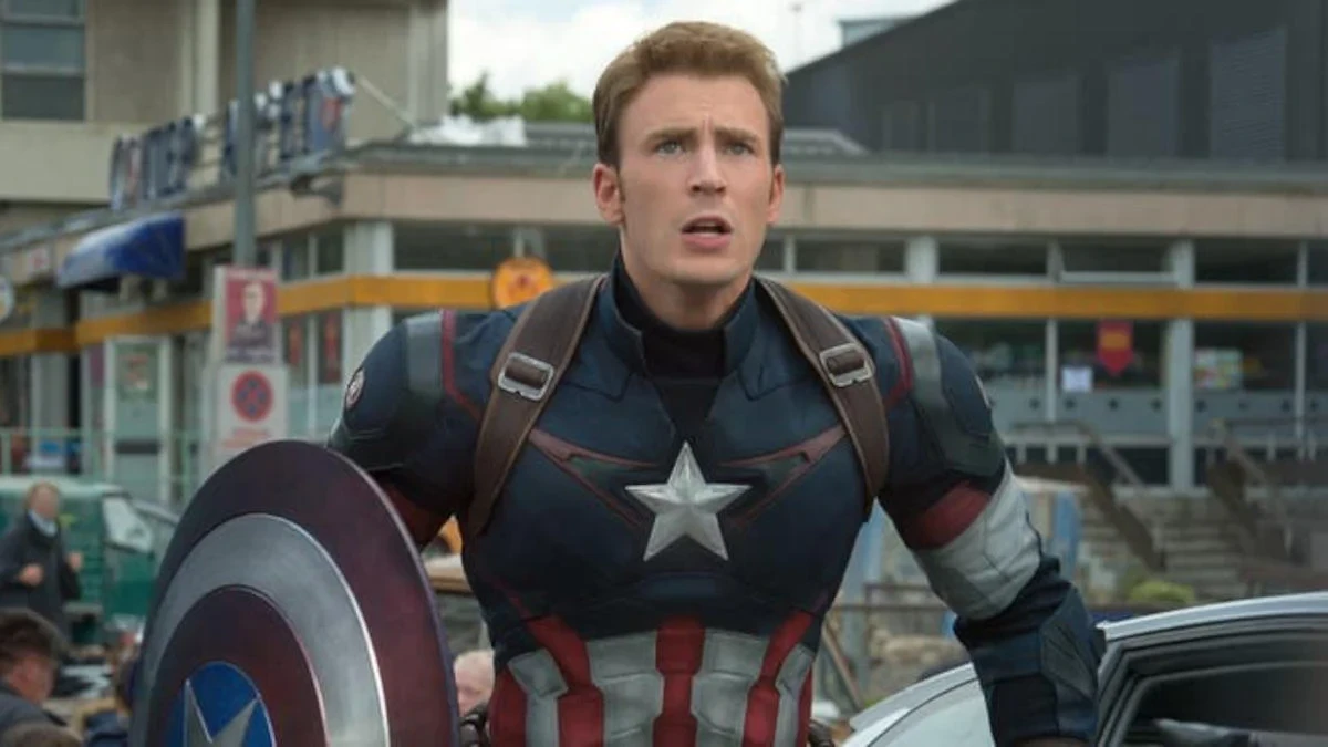 Chris Evans as Captain America in a still from the MCU