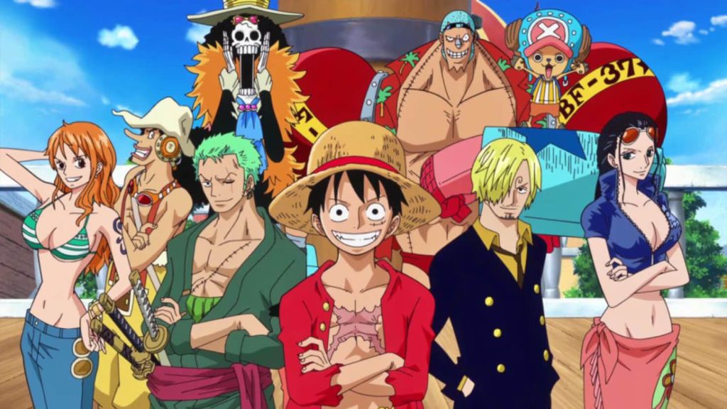 The Straw hat pirates in One Piece