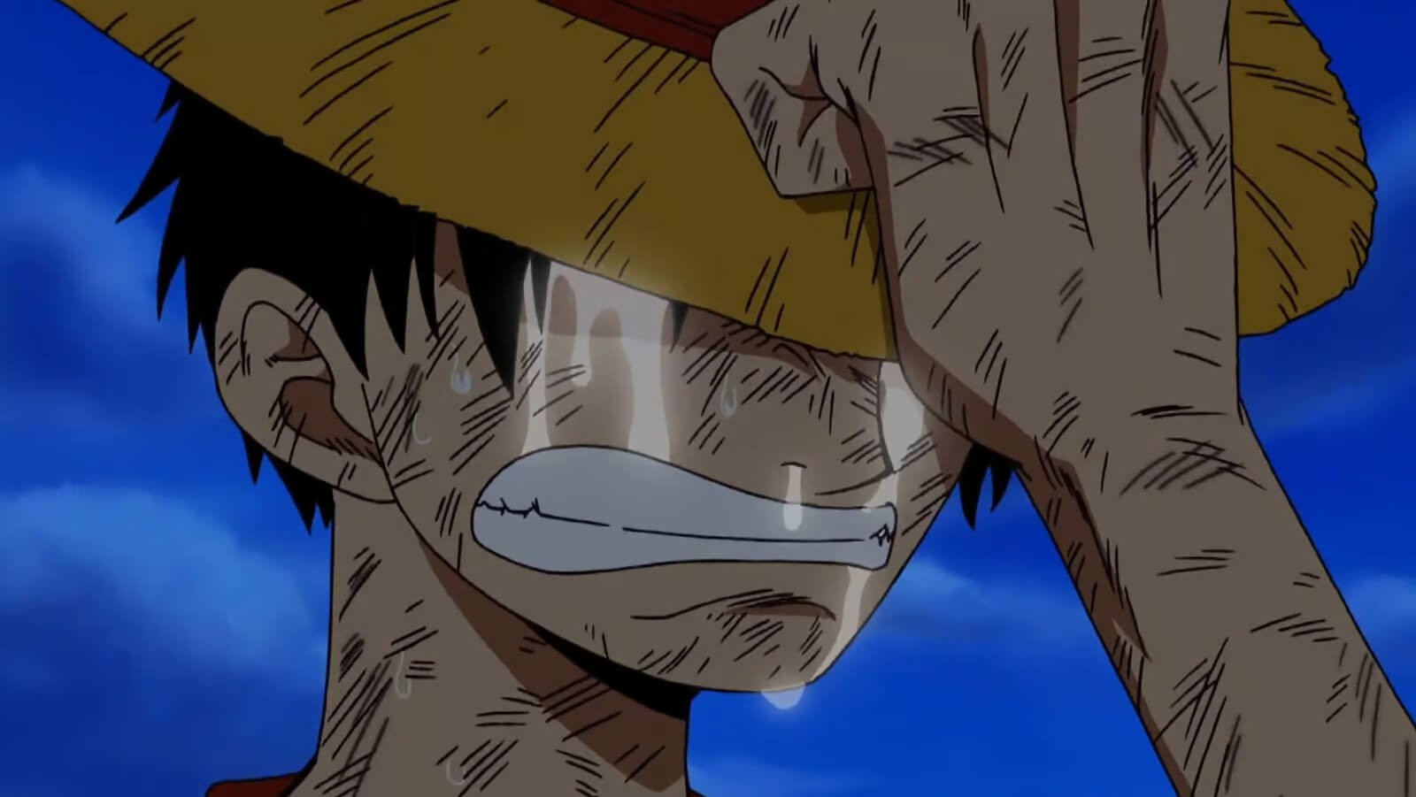 Luffy after Portgus D. Ace death in a still from One Piece