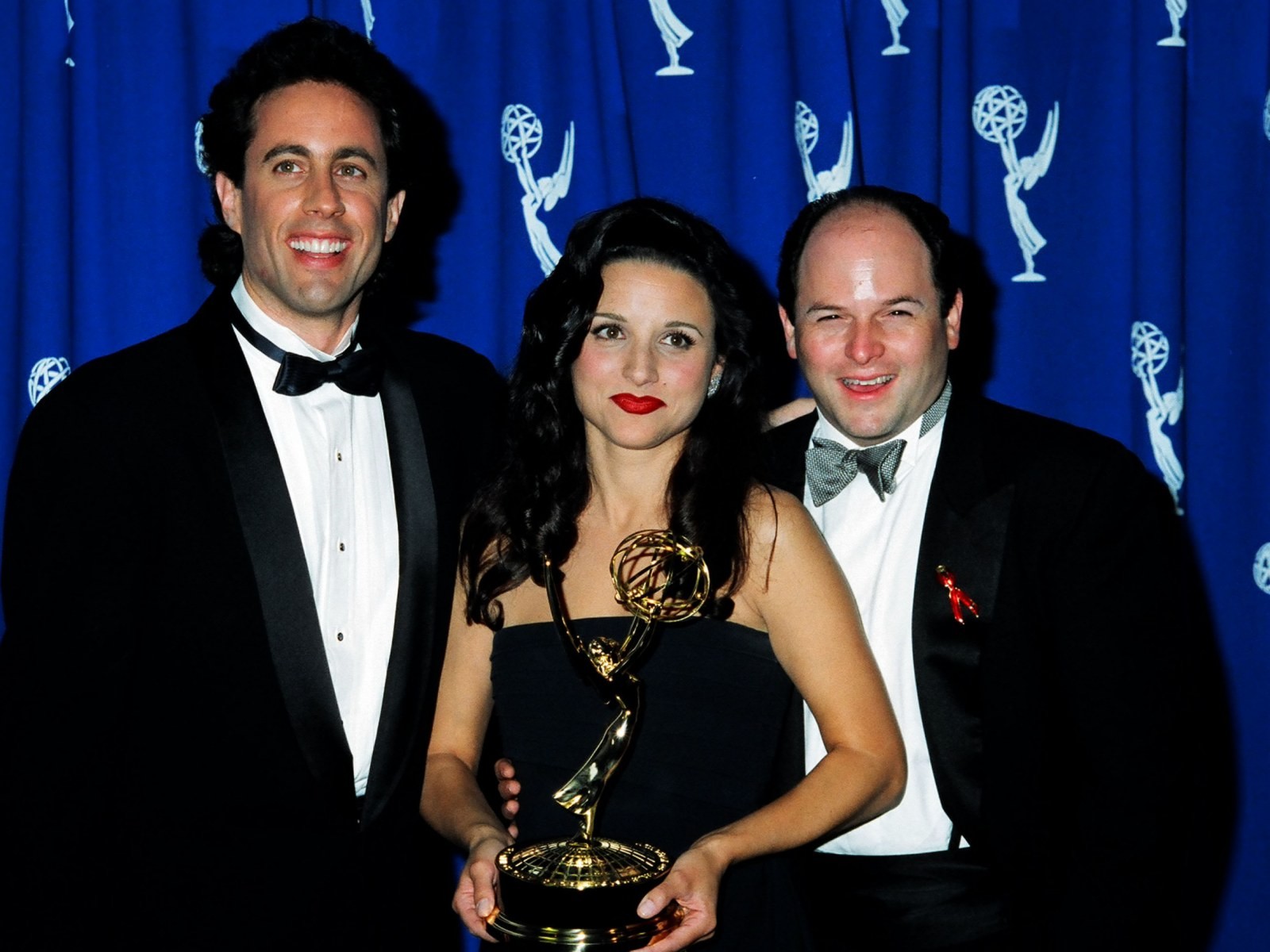 Julia Louis-Dreyfus with Jerry Seinfeld and Jason Alexander