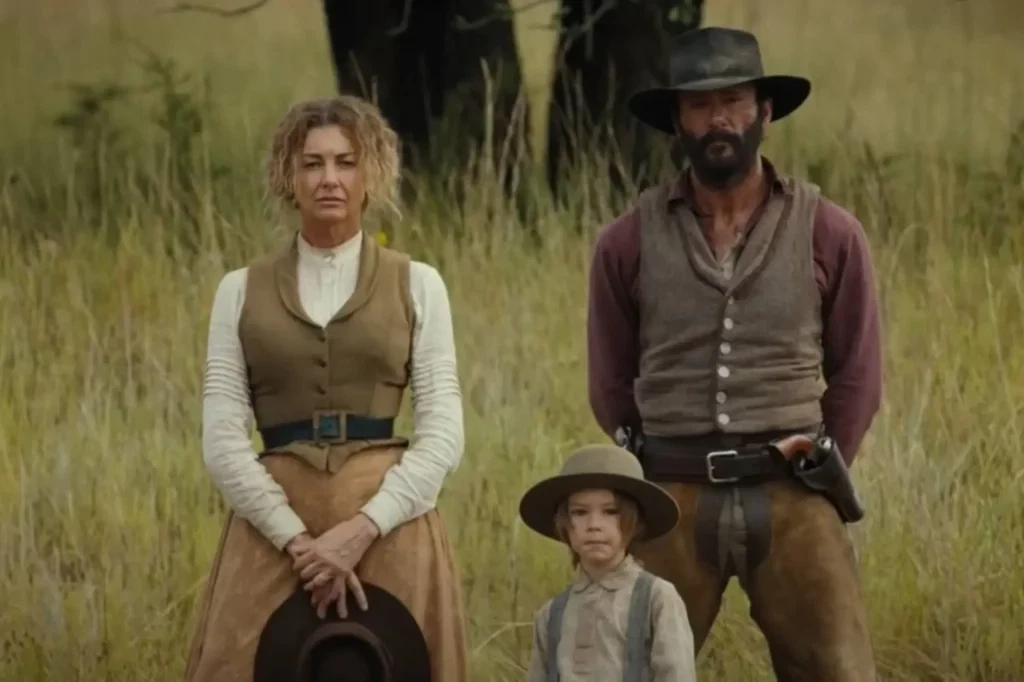 Faith Hill and Tim McGraw in a still from Taylor Sheridan's 1883