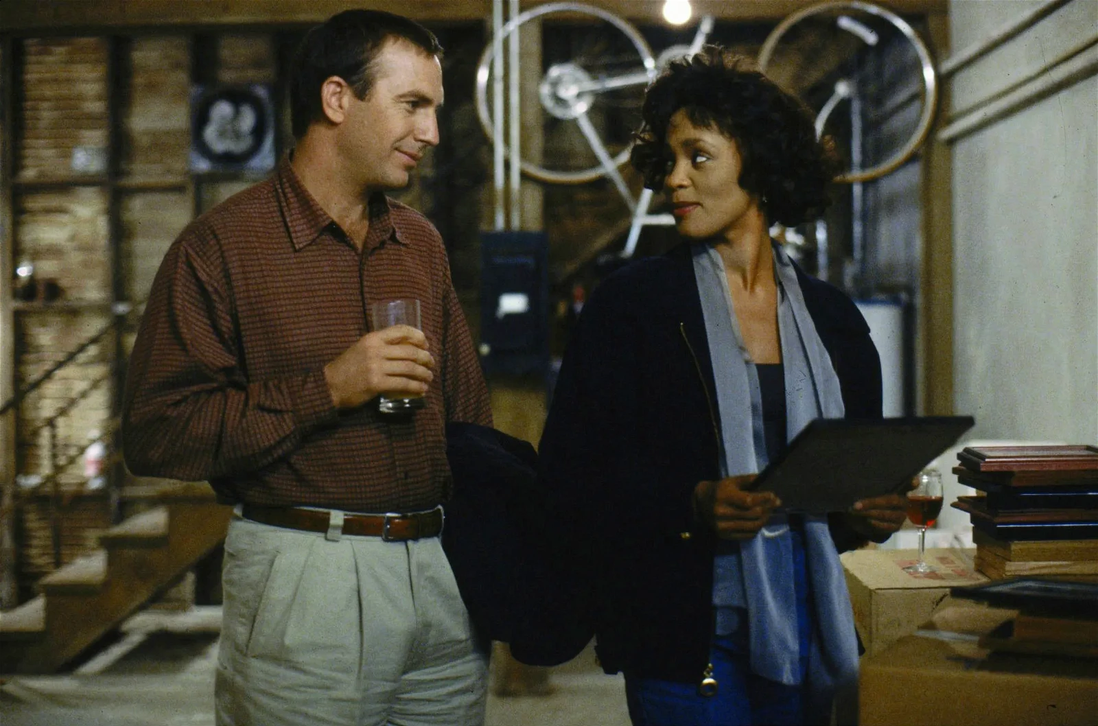Kevin Costner and Whitney Houston in The Bodyguard (1992)