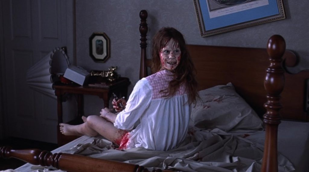 A terrifying still from William Friedkin's The Exorcist