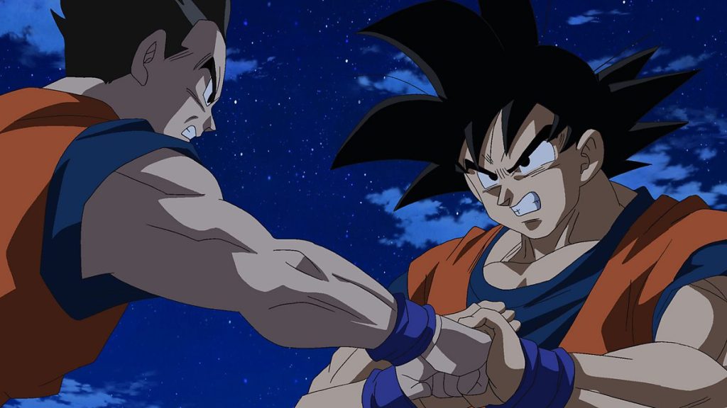 Goku training with Gohan in Dragon Ball | Credits: Toei Animation