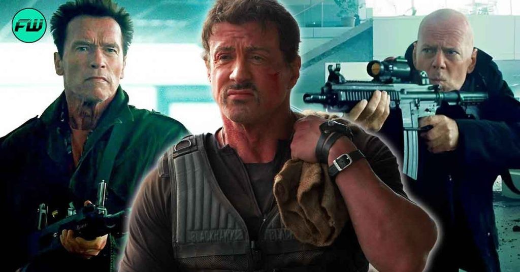 Sylvester Stallone Got a Little Emotional During the $15 Billion Scene With Arnold Schwarzenegger and Bruce Willis in The Expendables