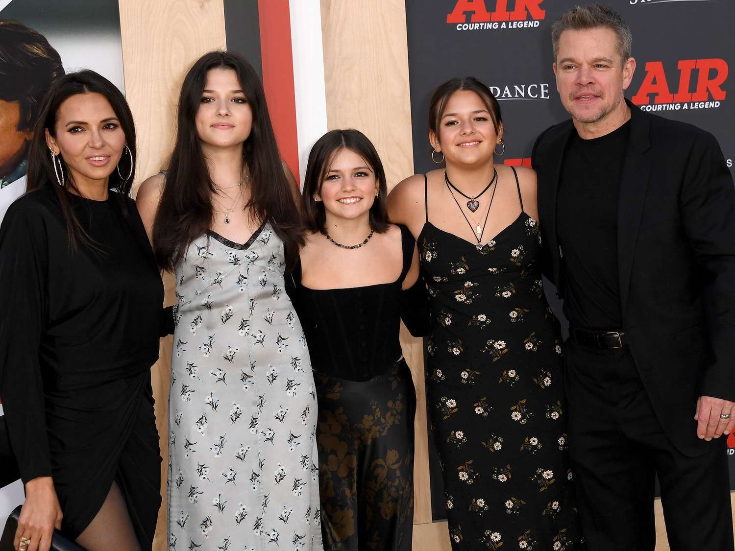 Matt Damon with his family