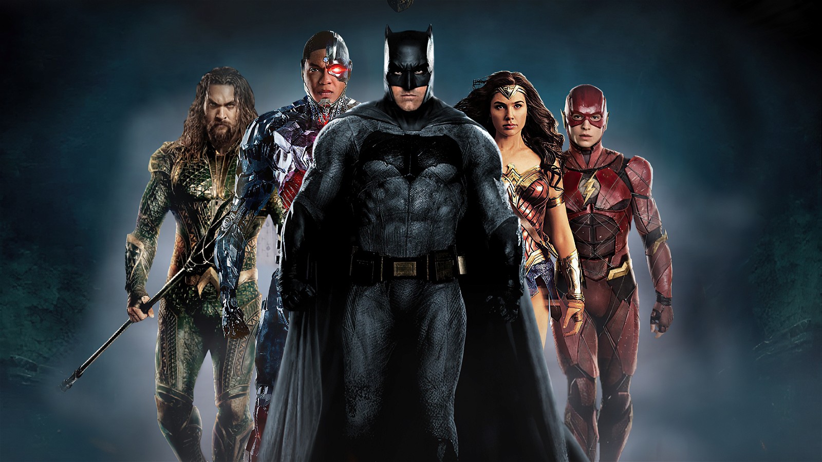 The Justice League as they appear in the film.