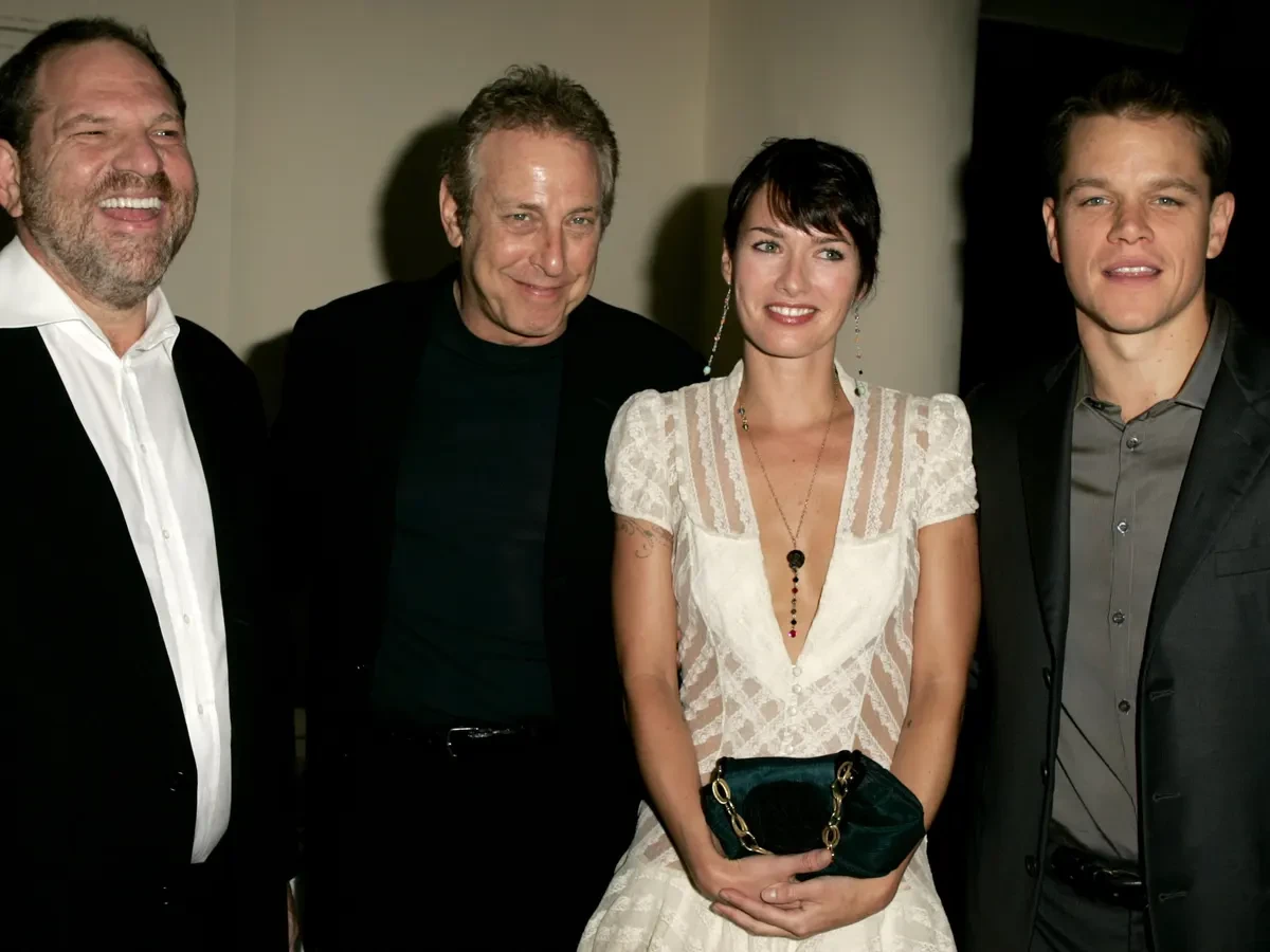 Lena Headey with Harvey Weinstein at Brothers Grimm premiere