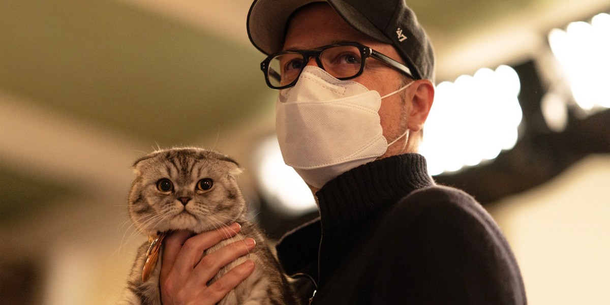 Matthew Vaughn with a cat