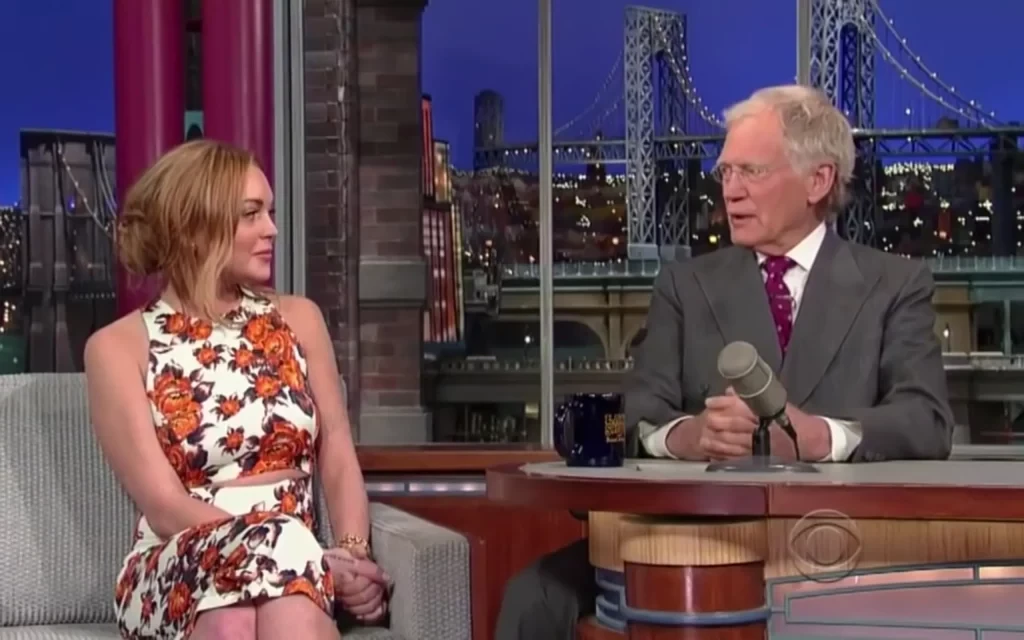 Lindsay Lohan on David Letterman's talk show