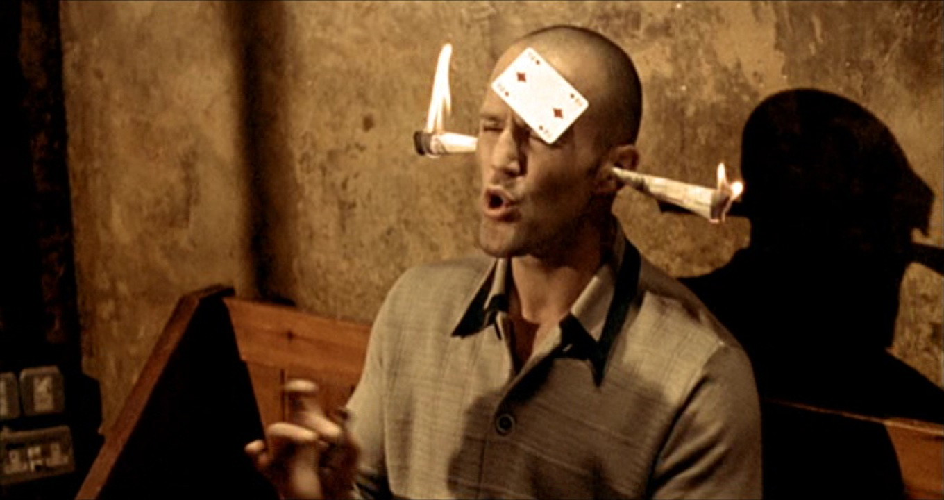 Jason Statham in a still from Lock Stock and Two Smoking Barrels 