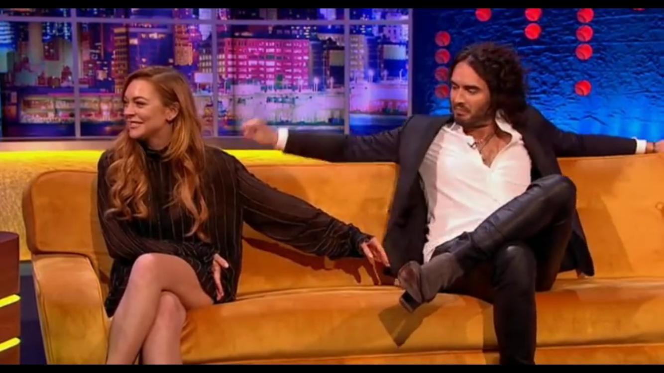 Lindsay Lohan and Russell Brand in The Jonathan Ross Show