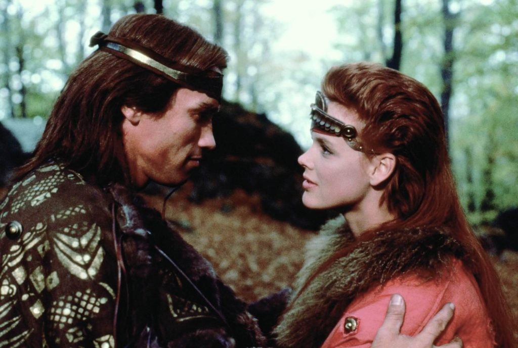 Arnold Schwarzenegger and Brigitte Nielsen in a still from Red Sonja