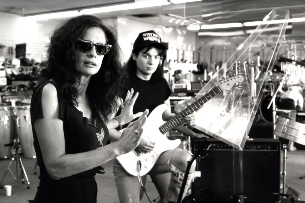Mike Myers with Penelope Spheeris on the sets of Wayne's World (1992)
