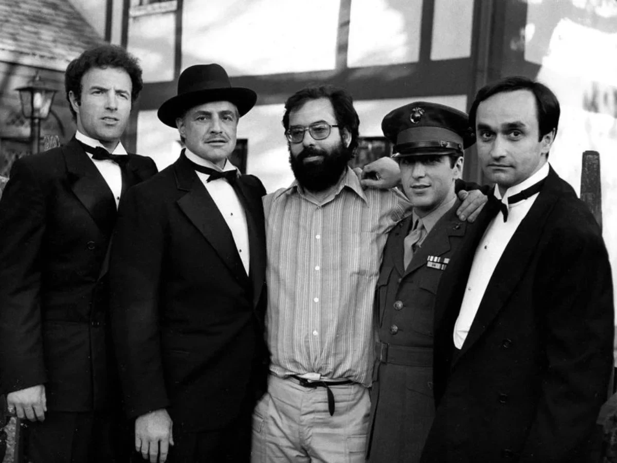 Francis Ford Coppola with The Godfather cast