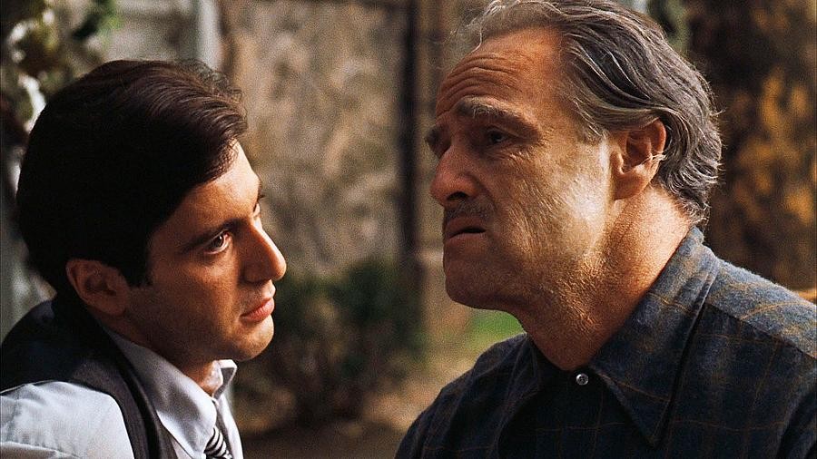 Marlon Brando and Al Pacino in The Godfather (1972)