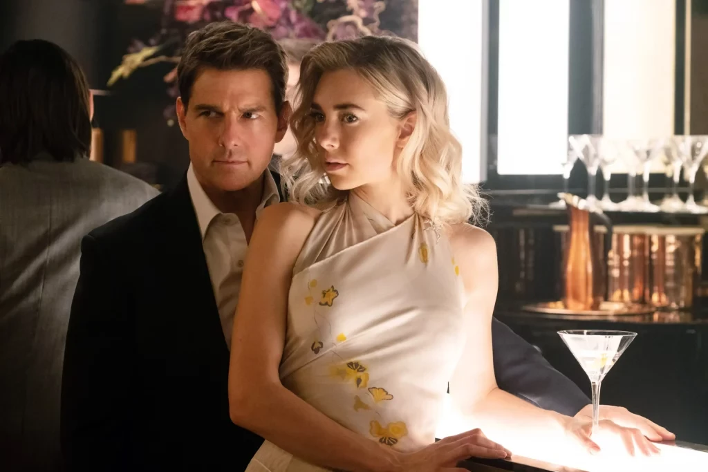 Vanessa Kirby with Tom Cruise in a still from a film from the Mission: Impossible saga