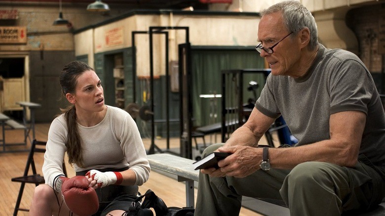Clint Eastwood and Hilary Swank in a still from Million Dollar Baby
