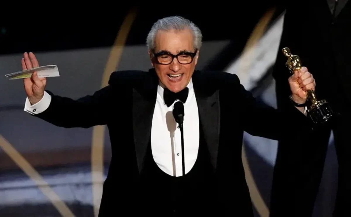 Martin Scorsese with his Best Director Oscar for The Departed