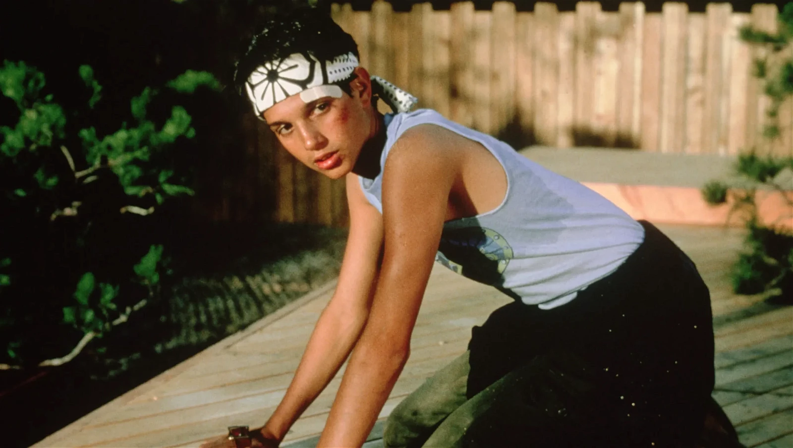 Ralph Macchio in a still from The Karate Kid