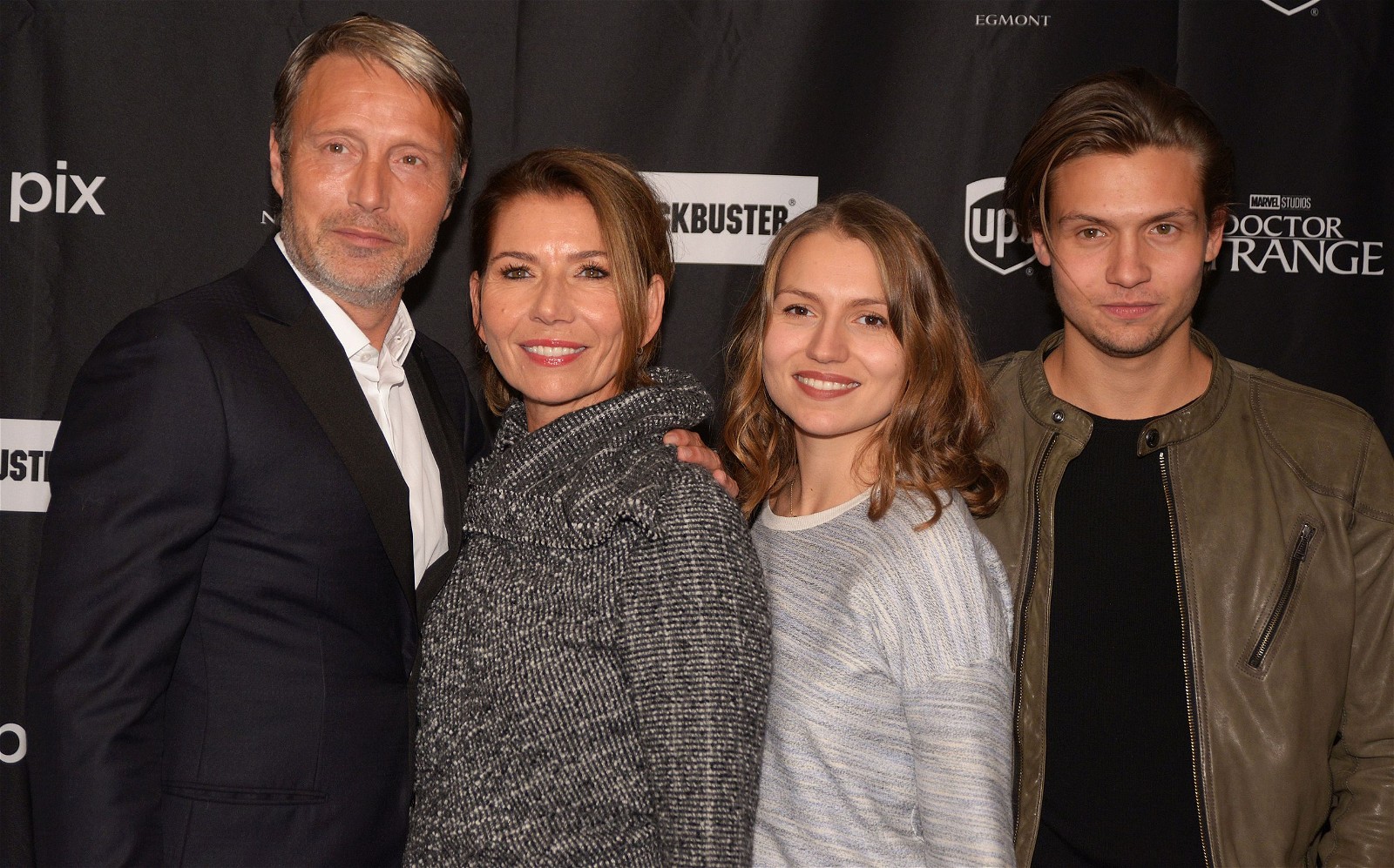 Mads Mikkelsen with his wife and kids