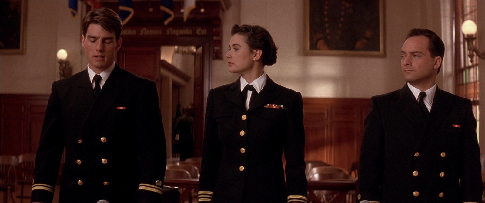 Tom Cruise, Demi Moore, and Kevin Pollak in A Few Good Men
