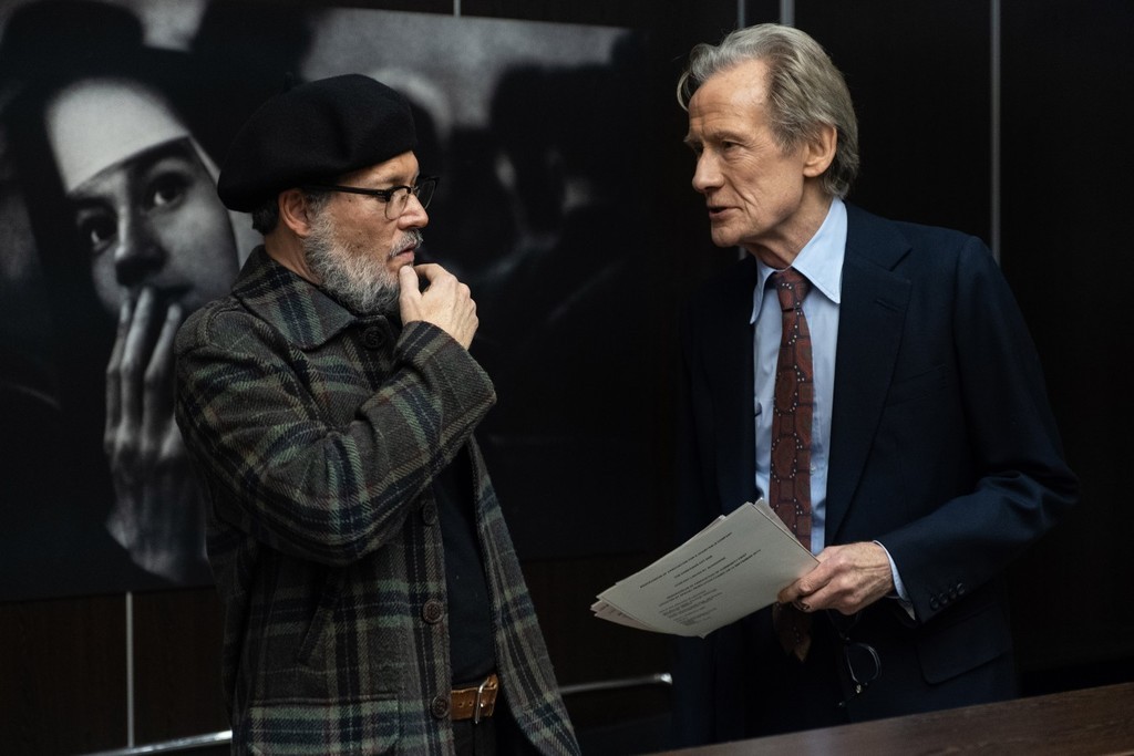 Johnny Depp and Bill Nighy on the sets of 