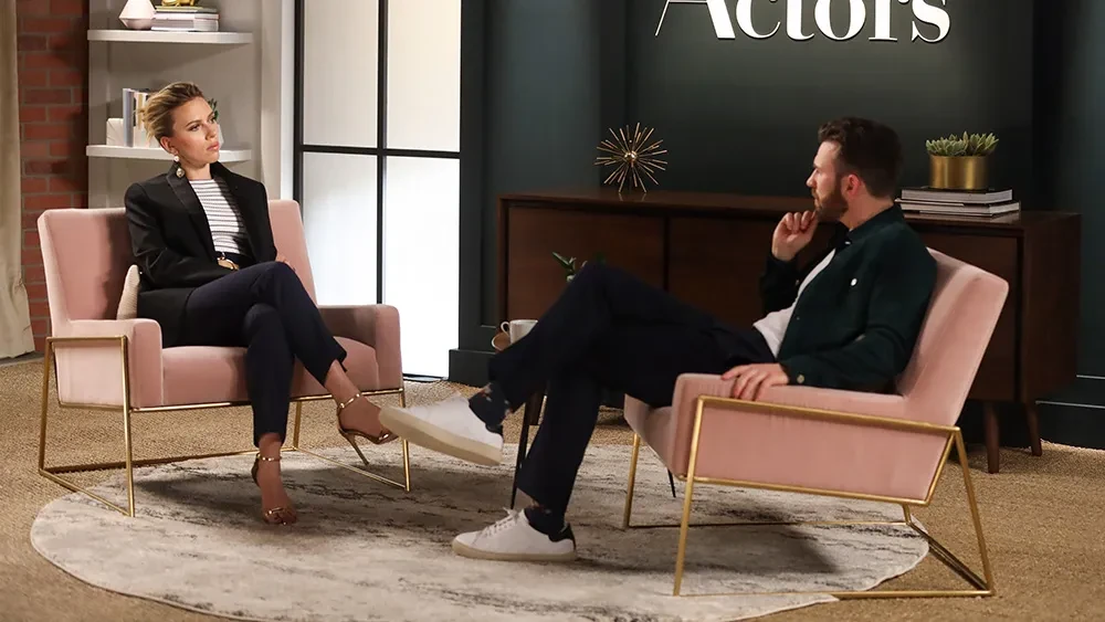 Scarlett Johansson and Chris Evans in a conversation with Variety