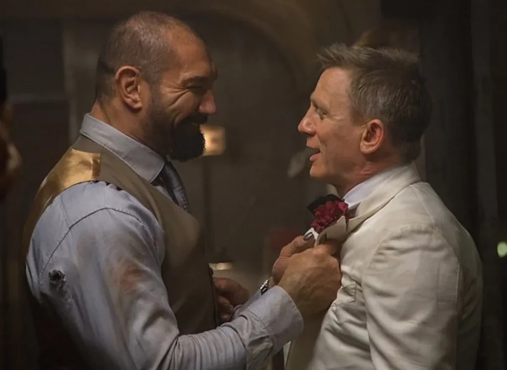 A still from Spectre -Daniel Craig's fight with Dave Bautista